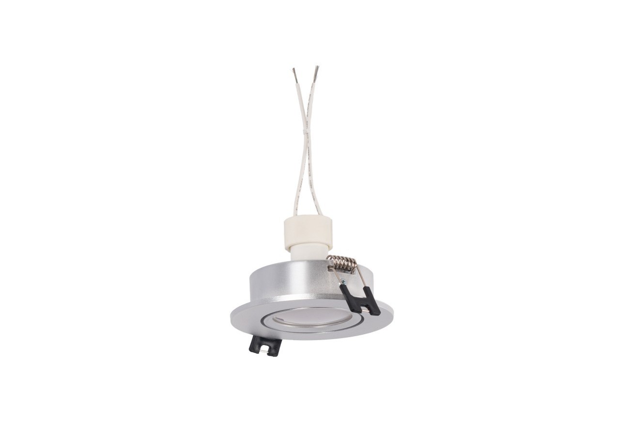 10x Collerette downlight orientable argent diamètre 90mm et Ampoule GU10 5W et Douille GU10 - K981-R-G-BC-10 - Barcelona LED