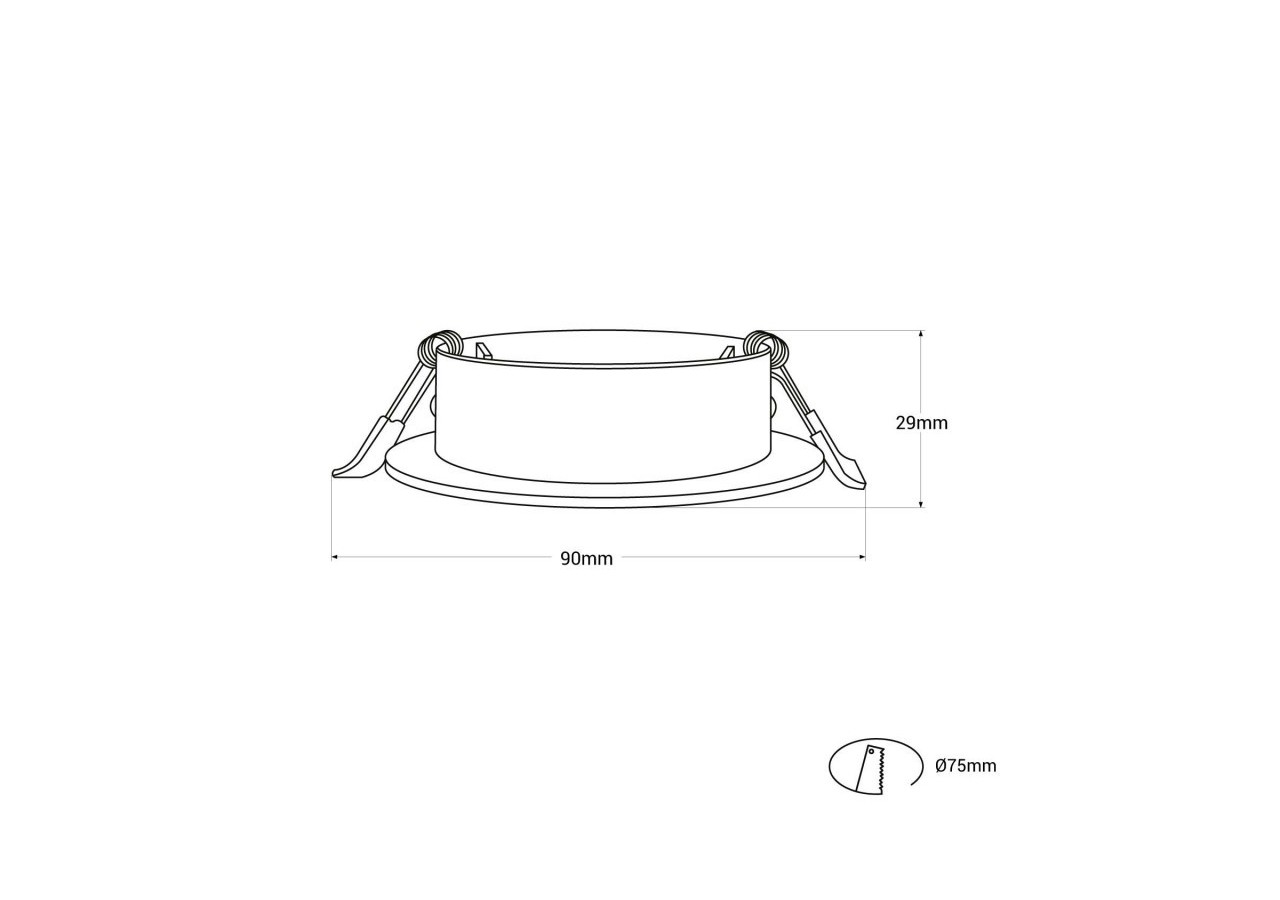 10x Collerette downlight orientable argent diamètre 90mm et Ampoule GU10 5W et Douille GU10 - K981-R-G-BF-10 - Barcelona LED