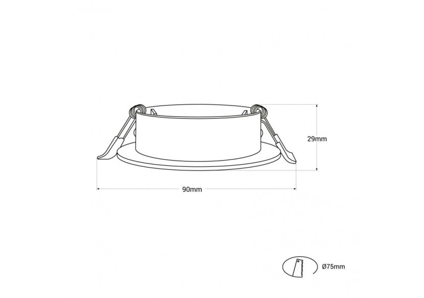 10x Collerette downlight orientable argent diamètre 90mm et Ampoule GU10 5W et Douille GU10 - K981-R-G-BF-10 - Barcelona LED