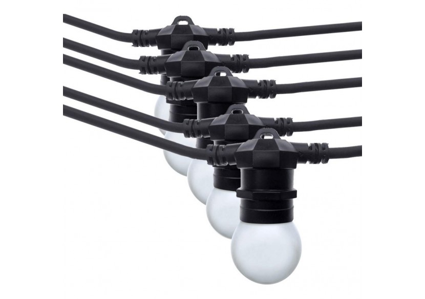 Kit guirlande lumineuse extérieure 10m + 10 ampoules LED E27 1W-IP44-Blanc chaud - K_L1500-N - Barcelona LED Kit guirlande lumineuse extérieure 10m + 10 ampoules LED E27 1W-IP44-Blanc chaud - K_L1500-N - Barcelona LED