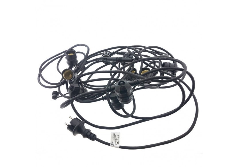 Kit guirlande lumineuse extérieure 10m + 10 ampoules LED E27 1W-IP44-Blanc chaud - K_L1500-N - Barcelona LED Kit guirlande lumineuse extérieure 10m + 10 ampoules LED E27 1W-IP44-Blanc chaud - K_L1500-N - Barcelona LED