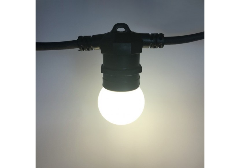 Kit guirlande lumineuse extérieure 10m + 10 ampoules LED E27 1W-IP44-Blanc chaud - K_L1500-N - Barcelona LED Kit guirlande lumineuse extérieure 10m + 10 ampoules LED E27 1W-IP44-Blanc chaud - K_L1500-N - Barcelona LED