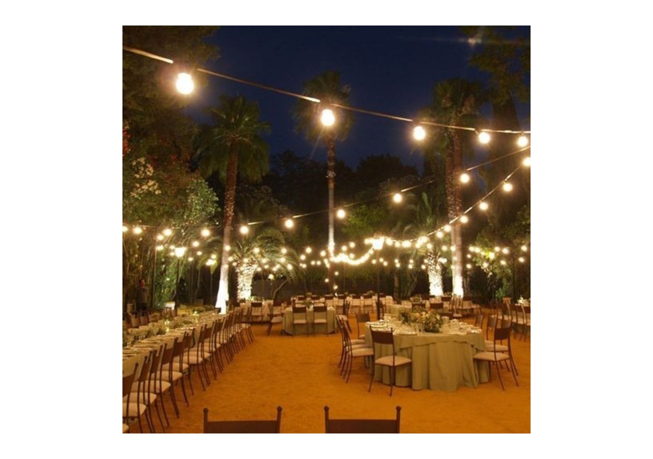 Kit guirlande lumineuse extérieure 10m + 10 ampoules LED E27 1W-IP44-Blanc chaud - K_L1500-N - Barcelona LED