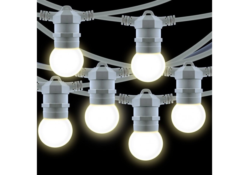 Kit guirlande lumineuse extérieure 10m + 10 ampoules LED E27 1W-IP44-Blanc chaud - K_L1500-B - Barcelona LED Kit guirlande lumineuse extérieure 10m + 10 ampoules LED E27 1W-IP44-Blanc chaud - K_L1500-B - Barcelona LED