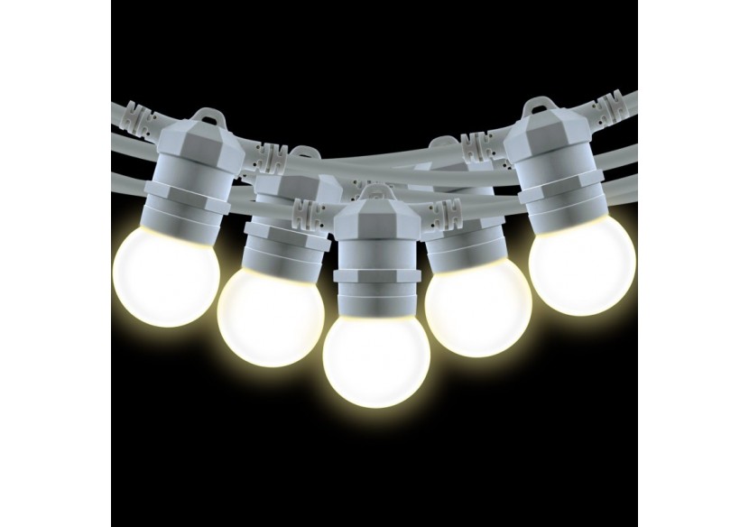 Kit guirlande lumineuse extérieure 10m + 10 ampoules LED E27 1W-IP44-Blanc chaud - K_L1500-B - Barcelona LED Kit guirlande lumineuse extérieure 10m + 10 ampoules LED E27 1W-IP44-Blanc chaud - K_L1500-B - Barcelona LED