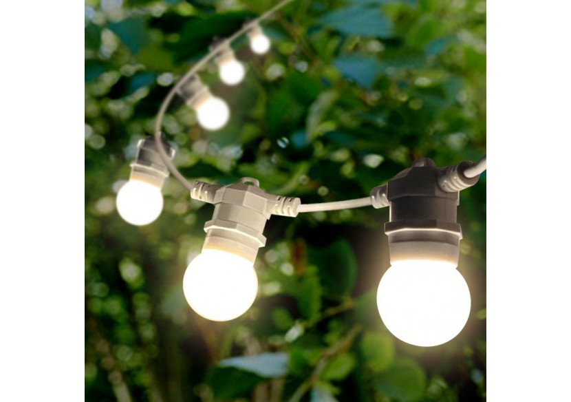 Kit guirlande lumineuse extérieure 10m + 10 ampoules LED E27 1W-IP44-Blanc chaud - K_L1500-B - Barcelona LED Kit guirlande lumineuse extérieure 10m + 10 ampoules LED E27 1W-IP44-Blanc chaud - K_L1500-B - Barcelona LED