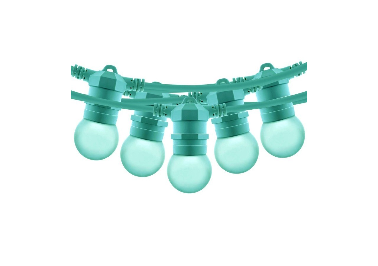 Kit guirlande lumineuse extérieure 10m + 10 ampoules LED E27 1W-IP44-Blanc chaud - K_L1500-VE - Barcelona LED