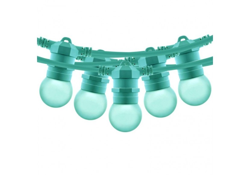 Kit guirlande lumineuse extérieure 10m + 10 ampoules LED E27 1W-IP44-Blanc chaud - K_L1500-VE - Barcelona LED