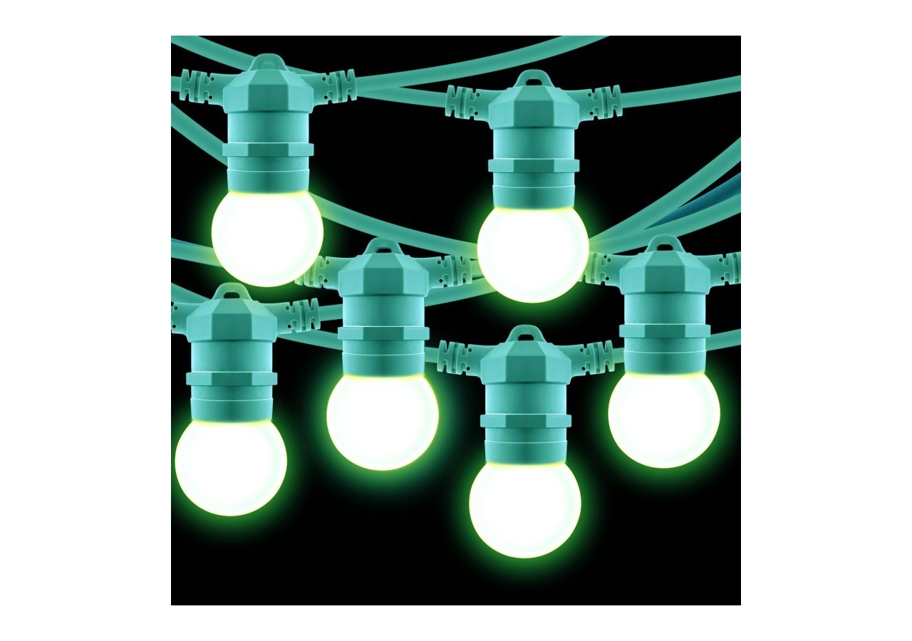 Kit guirlande lumineuse extérieure 10m + 10 ampoules LED E27 1W-IP44-Blanc chaud - K_L1500-VE - Barcelona LED