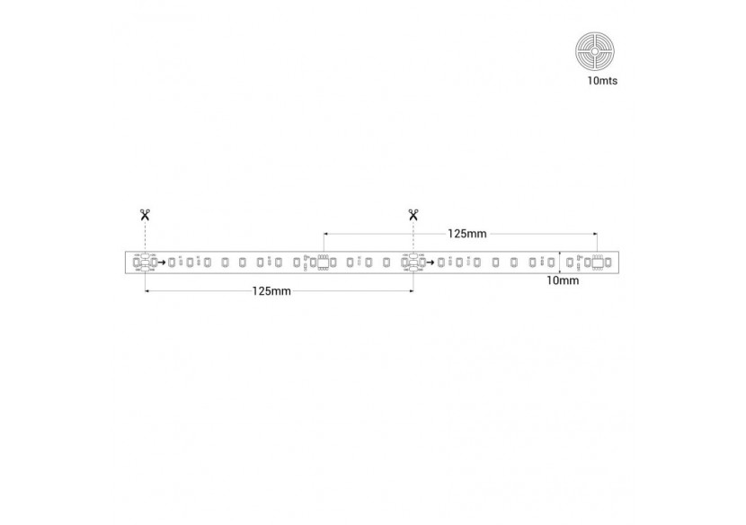 Ruban LED monochrome intelligent IC 24V DC-15W/m-IP20-120LED/m-Largeur 10mm-10m - B1577-BN - Barcelona LED