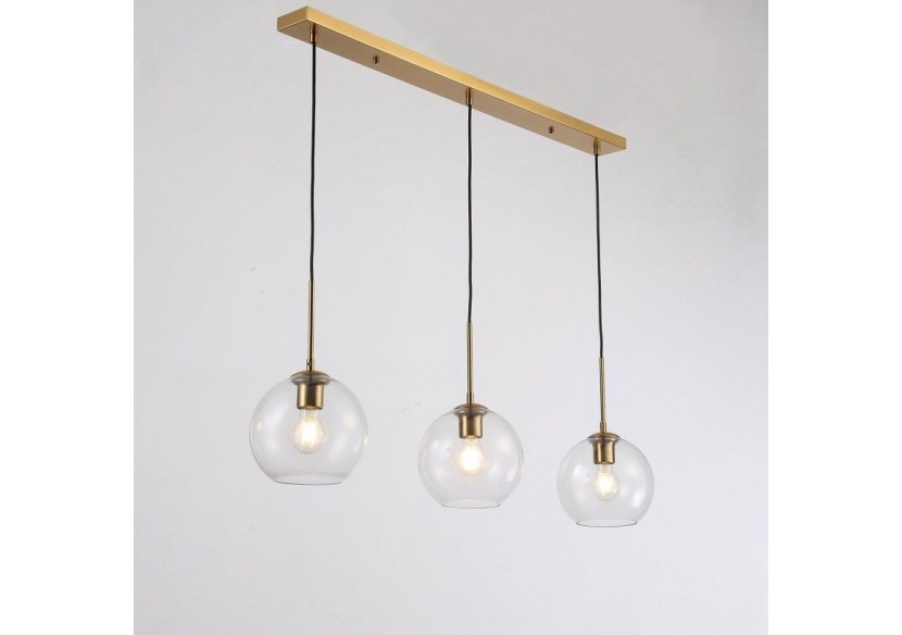 Suspension 3 boules en verre cristal "Merce"-3 x E27 - LC301-D - Barcelona LED Suspension 3 boules en verre cristal "Merce"-3 x E27 - LC301-D - Barcelona LED