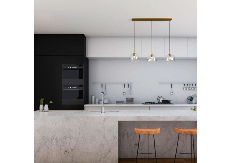 Suspension 3 boules en verre cristal "Merce"-3 x E27 - LC301-D - Barcelona LED 2