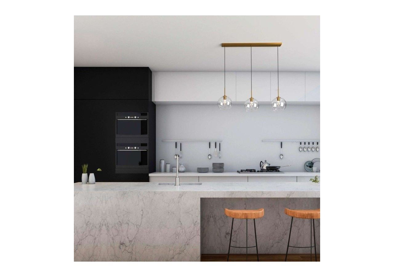 Suspension 3 boules en verre cristal "Merce"-3 x E27 - LC301-D - Barcelona LED