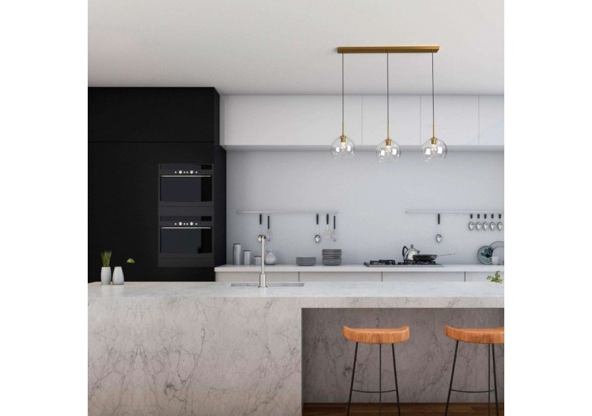 Suspension 3 boules en verre cristal "Merce"-3 x E27 - LC301-D - Barcelona LED Suspension 3 boules en verre cristal "Merce"-3 x E27 - LC301-D - Barcelona LED