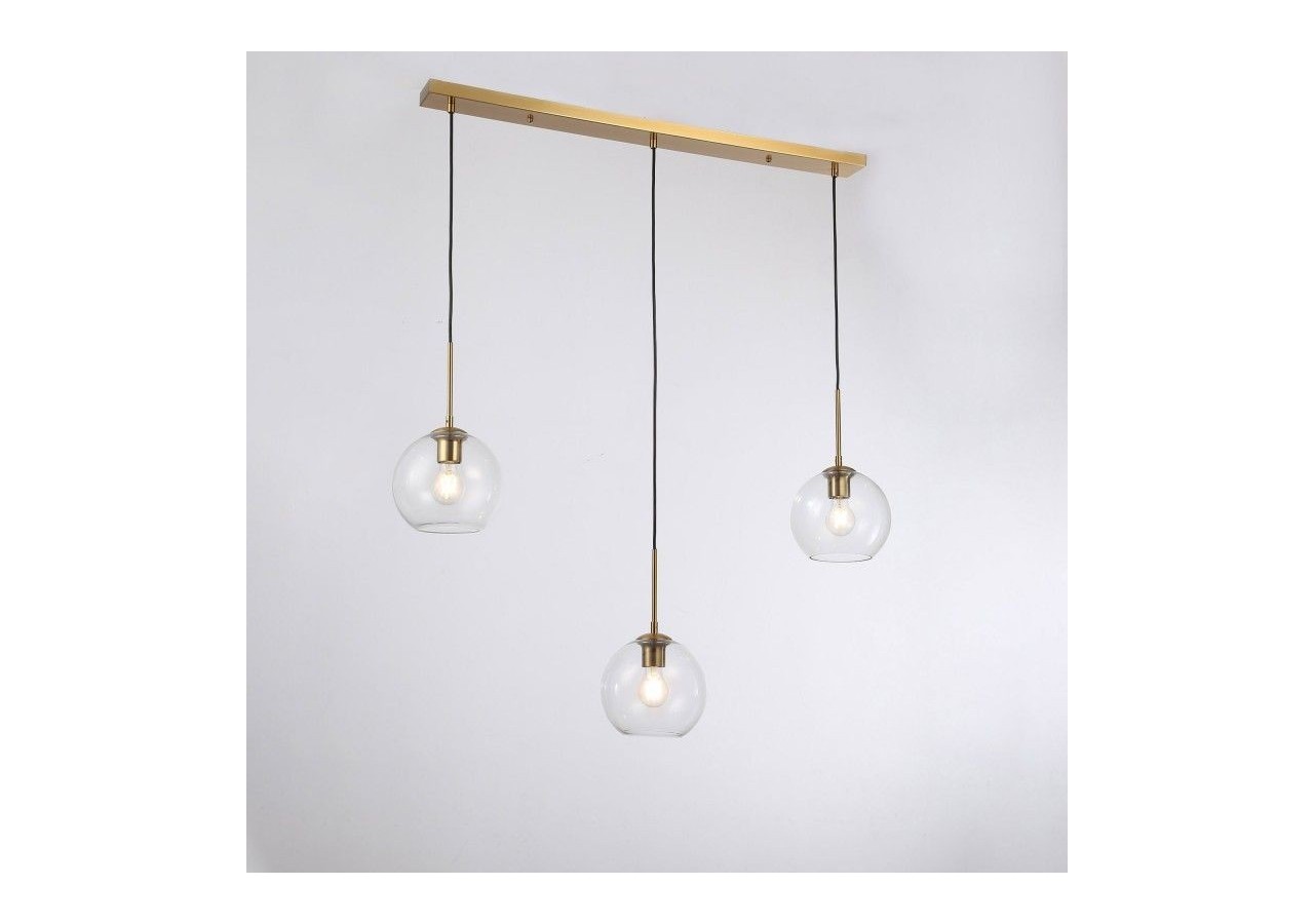 Suspension 3 boules en verre cristal "Merce"-3 x E27 - LC301-D - Barcelona LED