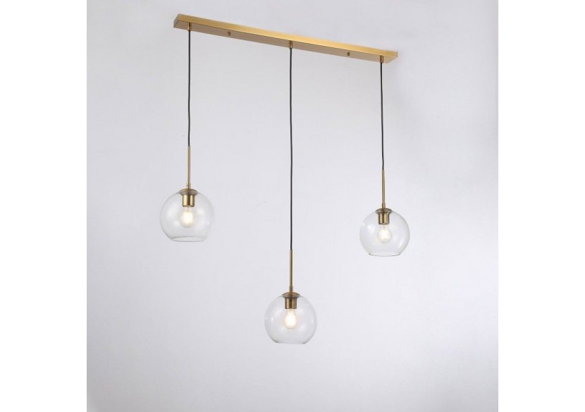 Suspension 3 boules en verre cristal "Merce"-3 x E27 - LC301-D - Barcelona LED Suspension 3 boules en verre cristal "Merce"-3 x E27 - LC301-D - Barcelona LED