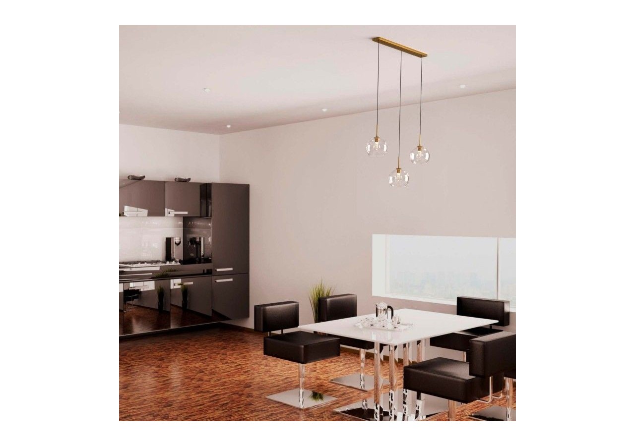 Suspension 3 boules en verre cristal "Merce"-3 x E27 - LC301-D - Barcelona LED