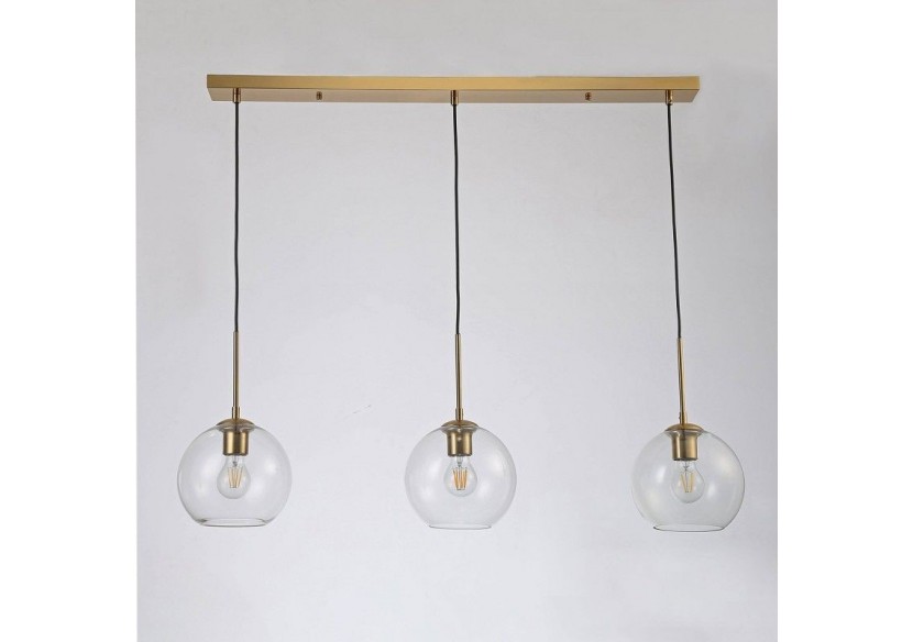 Suspension 3 boules en verre cristal "Merce"-3 x E27 - LC301-D - Barcelona LED Suspension 3 boules en verre cristal "Merce"-3 x E27 - LC301-D - Barcelona LED