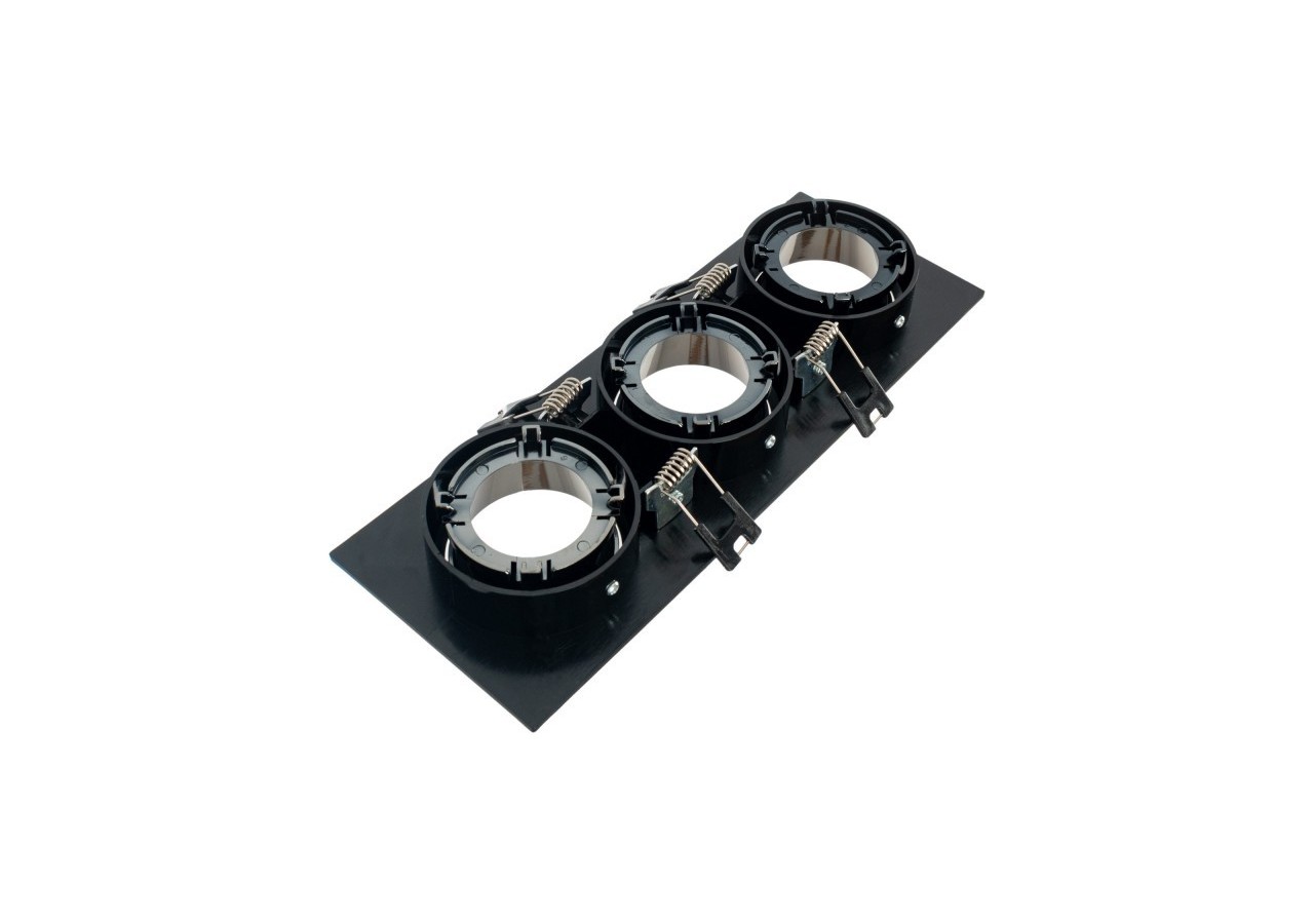 Collerette downlight carrée triple orientable GU10 / MR16-Faible indice UGR-Coupe 75 x 235 mm - B923-GN - Barcelona LED