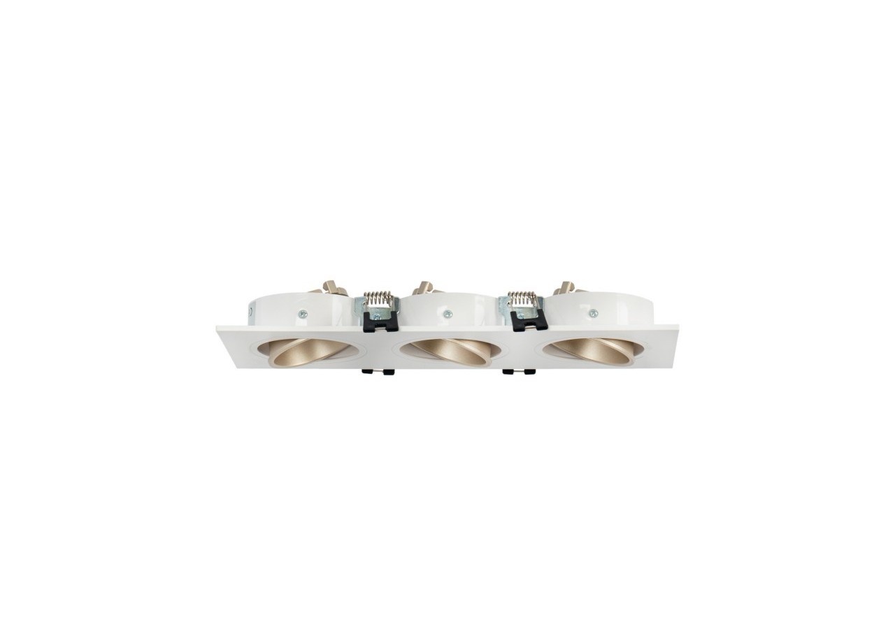 Collerette downlight carrée triple orientable GU10 / MR16-Faible indice UGR-Coupe 75 x 235 mm - B923-CB - Barcelona LED