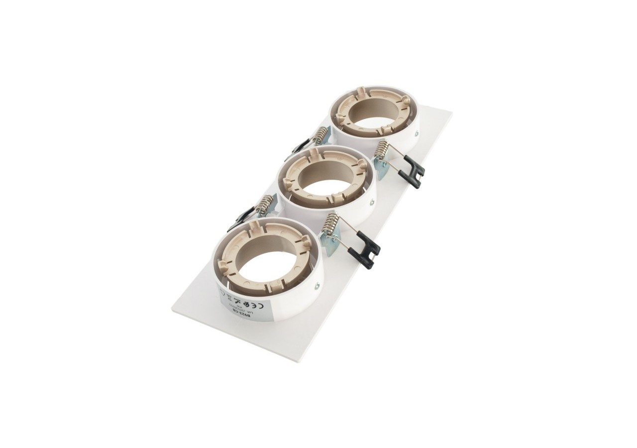 Collerette downlight carrée triple orientable GU10 / MR16-Faible indice UGR-Coupe 75 x 235 mm - B923-CB - Barcelona LED