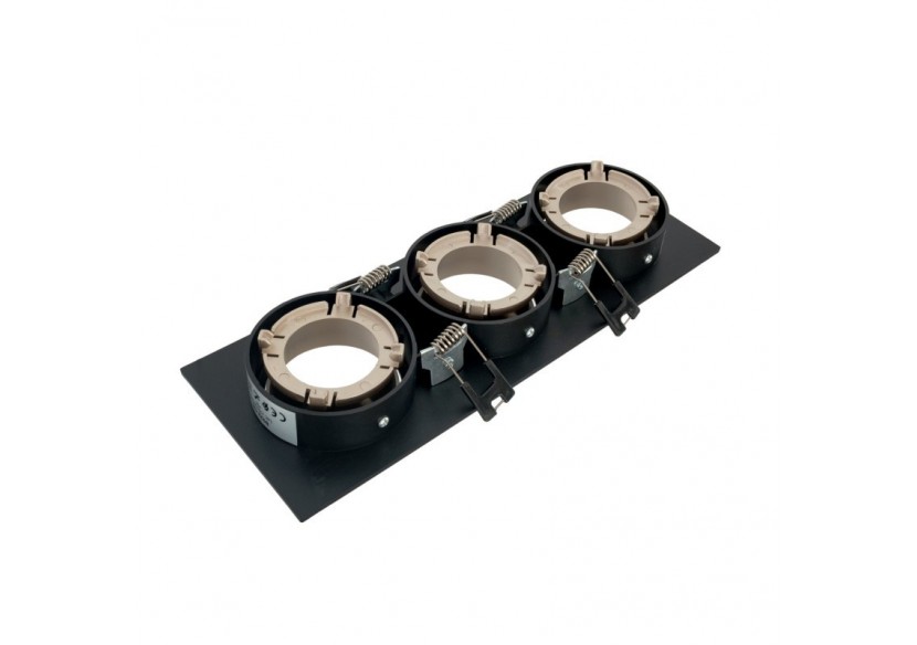 Collerette downlight carrée triple orientable GU10 / MR16-Faible indice UGR-Coupe 75 x 235 mm - B923-CN - Barcelona LED Collerette downlight carrée triple orientable GU10 / MR16-Faible indice UGR-Coupe 75 x 235 mm - B923-CN - Barcelona LED