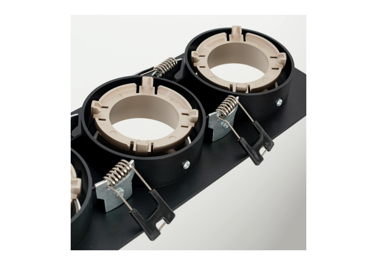 Collerette downlight carrée triple orientable GU10 / MR16-Faible indice UGR-Coupe 75 x 235 mm - B923-CN - Barcelona LED