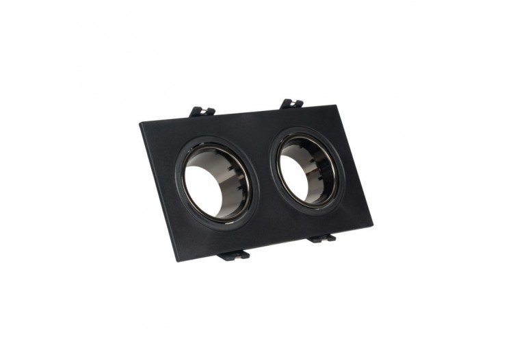 Collerette downlight carrée double orientable GU10 / MR16-Faible indice UGR-Coupe 75 x 150 mm - B922-GN - Barcelona LED