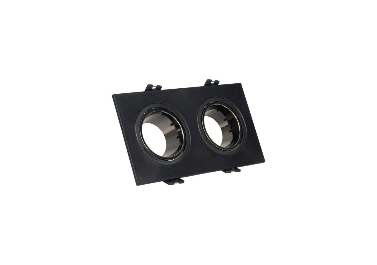 Collerette downlight carrée double orientable GU10 / MR16-Faible indice UGR-Coupe 75 x 150 mm - B922-GN - Barcelona LED