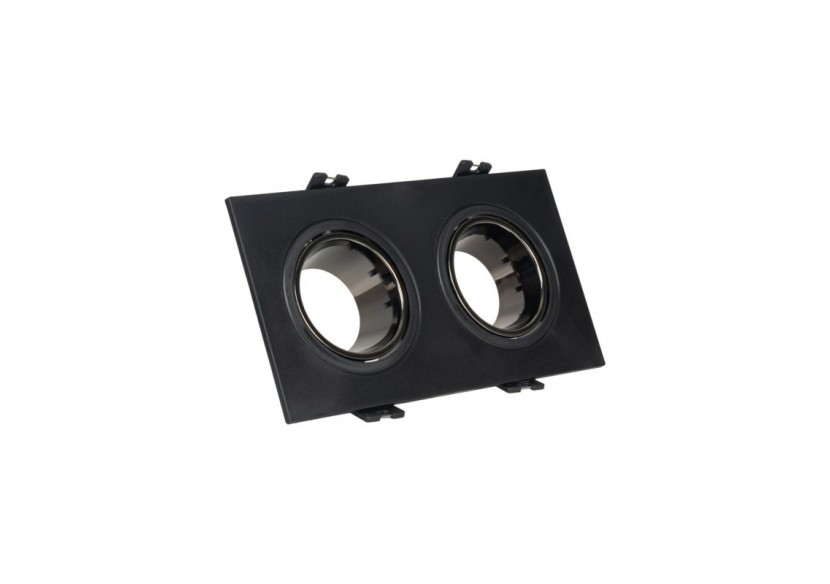 Collerette downlight carrée double orientable GU10 / MR16-Faible indice UGR-Coupe 75 x 150 mm - B922-GN - Barcelona LED Collerette downlight carrée double orientable GU10 / MR16-Faible indice UGR-Coupe 75 x 150 mm - B922-GN - Barcelona LED