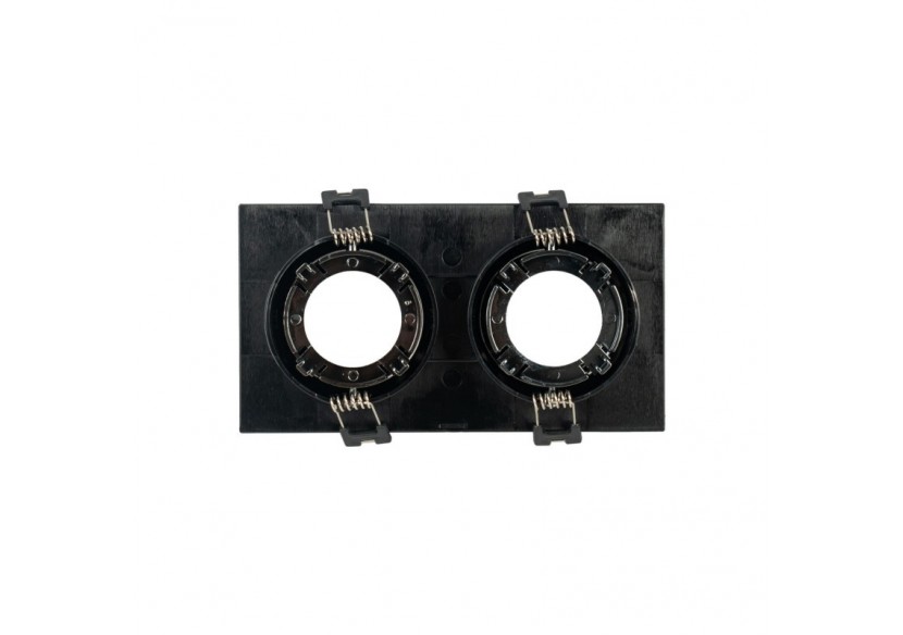 Collerette downlight carrée double orientable GU10 / MR16-Faible indice UGR-Coupe 75 x 150 mm - B922-GN - Barcelona LED Collerette downlight carrée double orientable GU10 / MR16-Faible indice UGR-Coupe 75 x 150 mm - B922-GN - Barcelona LED