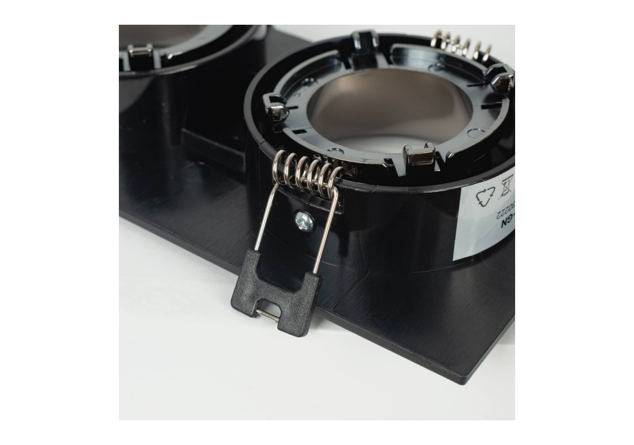 Collerette downlight carrée double orientable GU10 / MR16-Faible indice UGR-Coupe 75 x 150 mm - B922-GN - Barcelona LED