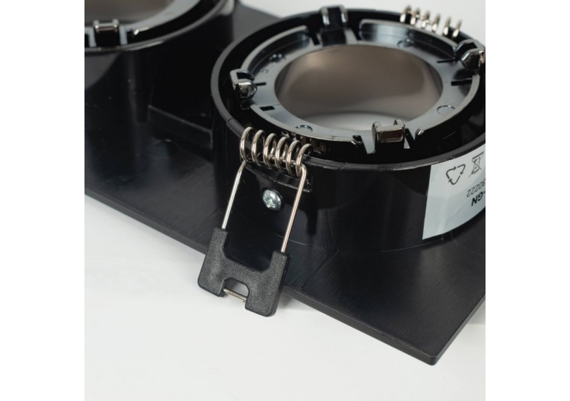 Collerette downlight carrée double orientable GU10 / MR16-Faible indice UGR-Coupe 75 x 150 mm - B922-GN - Barcelona LED Collerette downlight carrée double orientable GU10 / MR16-Faible indice UGR-Coupe 75 x 150 mm - B922-GN - Barcelona LED