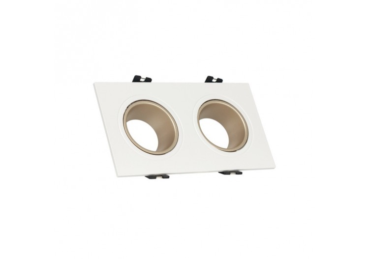 Collerette downlight carrée double orientable GU10 / MR16-Faible indice UGR-Coupe 75 x 150 mm - B922-CB - Barcelona LED