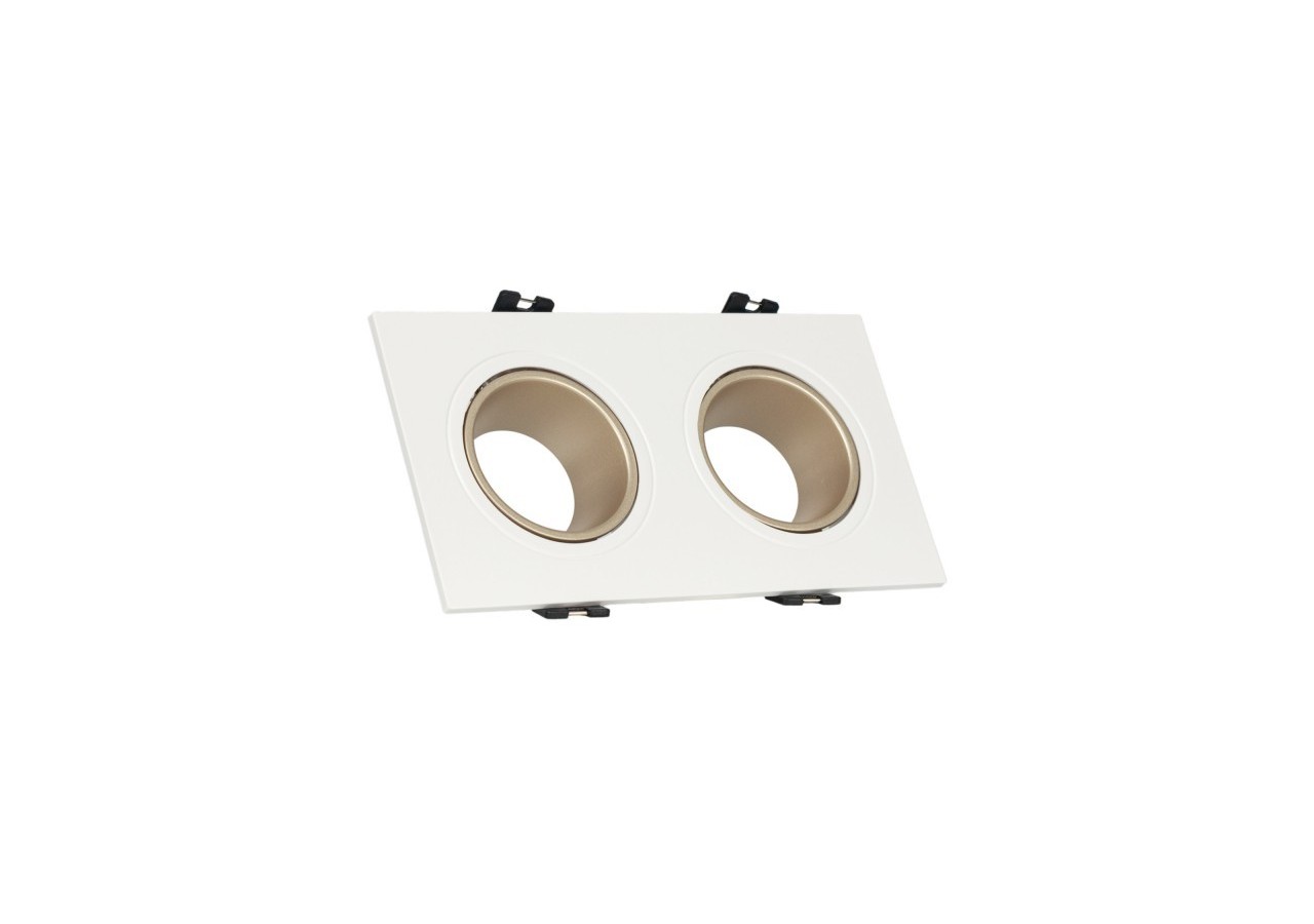 Collerette downlight carrée double orientable GU10 / MR16-Faible indice UGR-Coupe 75 x 150 mm - B922-CB - Barcelona LED