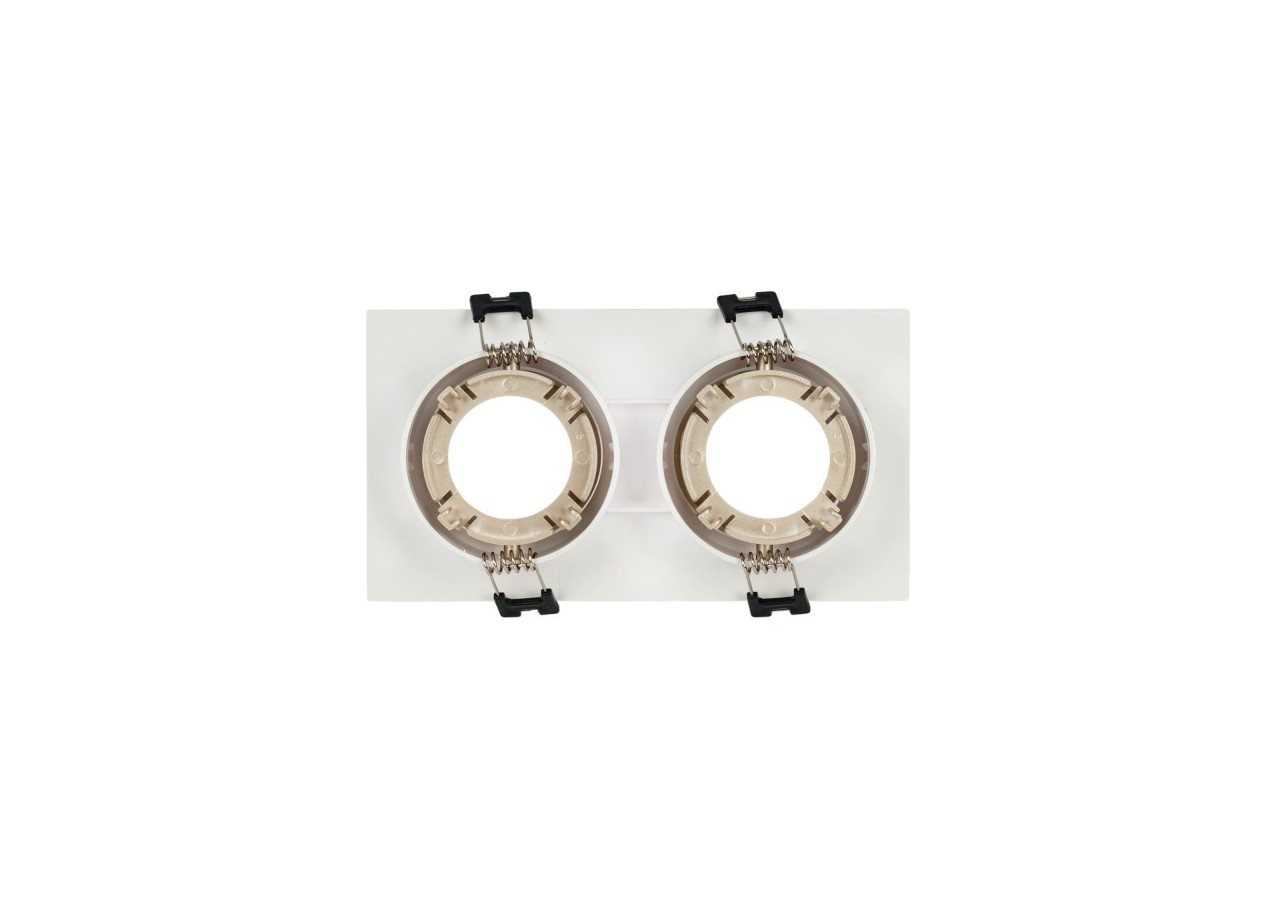 Collerette downlight carrée double orientable GU10 / MR16-Faible indice UGR-Coupe 75 x 150 mm - B922-CB - Barcelona LED