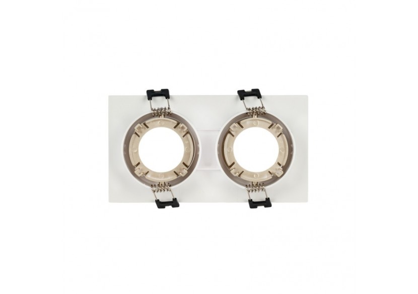 Collerette downlight carrée double orientable GU10 / MR16-Faible indice UGR-Coupe 75 x 150 mm - B922-CB - Barcelona LED Collerette downlight carrée double orientable GU10 / MR16-Faible indice UGR-Coupe 75 x 150 mm - B922-CB - Barcelona LED