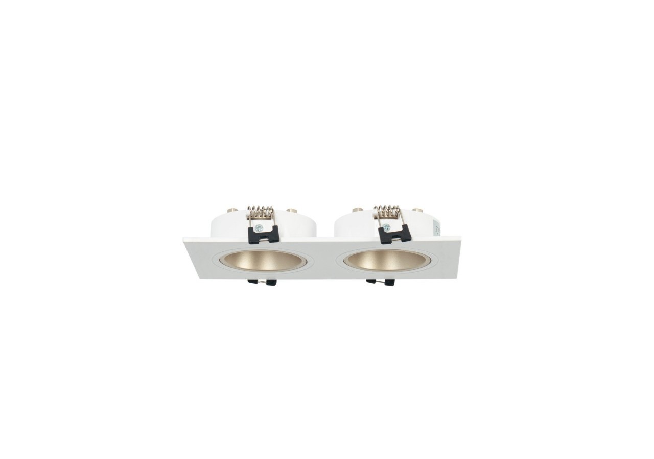 Collerette downlight carrée double orientable GU10 / MR16-Faible indice UGR-Coupe 75 x 150 mm - B922-CB - Barcelona LED