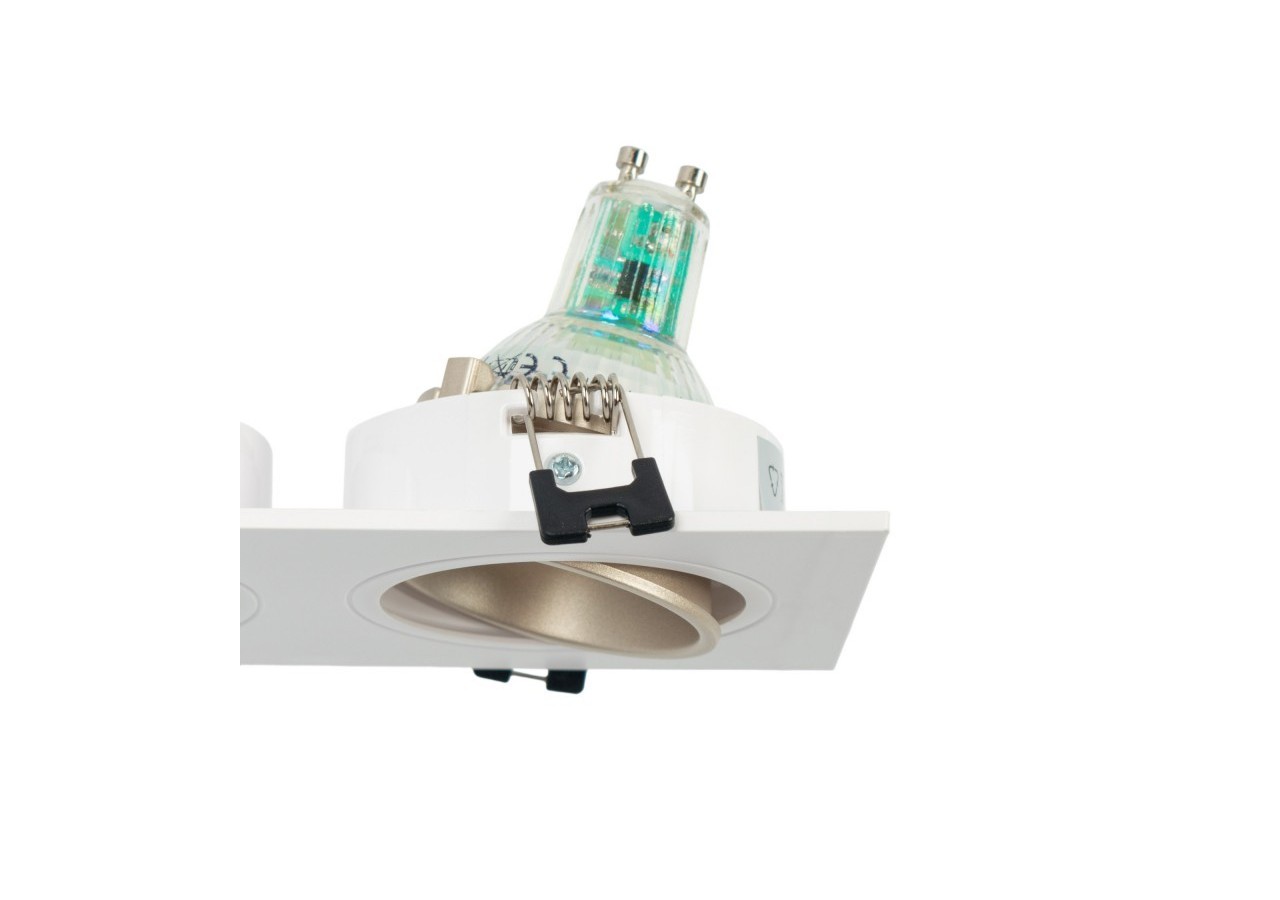 Collerette downlight carrée double orientable GU10 / MR16-Faible indice UGR-Coupe 75 x 150 mm - B922-CB - Barcelona LED