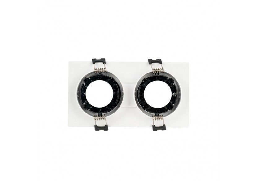 Collerette downlight carrée double orientable GU10 / MR16-Faible indice UGR-Coupe 75 x 150 mm - B922-NB - Barcelona LED