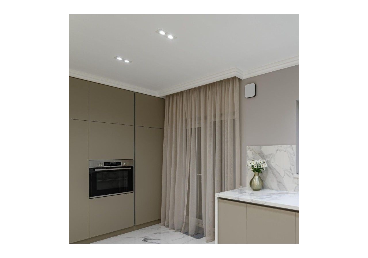 Collerette downlight carrée orientable GU10 / MR16-Faible indice UGR-Coupe diamètre 75 mm - B921-GB - Barcelona LED