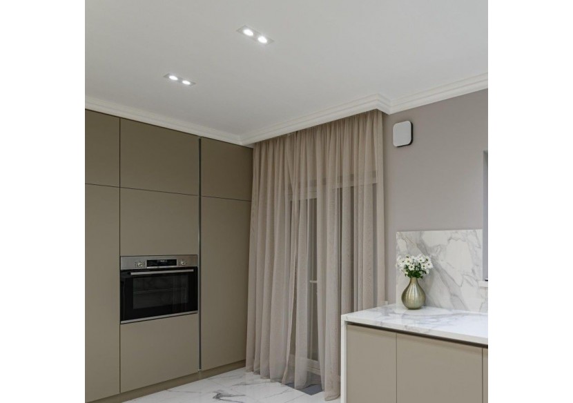 Collerette downlight carrée orientable GU10 / MR16-Faible indice UGR-Coupe diamètre 75 mm - B921-GB - Barcelona LED