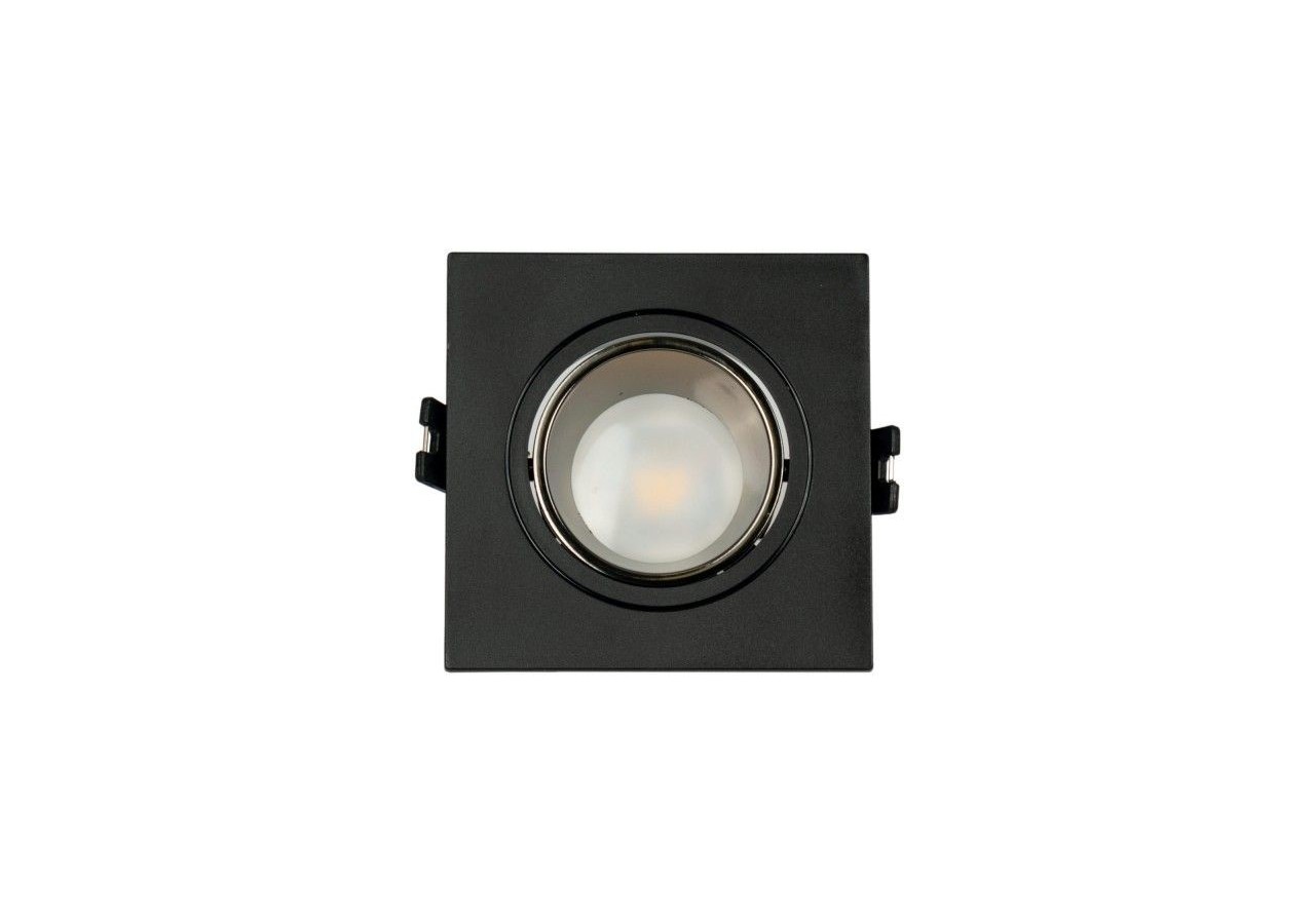 Collerette downlight carrée orientable GU10 / MR16-Faible indice UGR-Coupe diamètre 75 mm - B921-GN - Barcelona LED