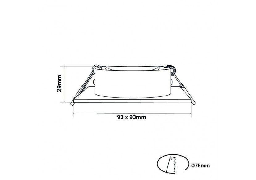 Collerette downlight carrée orientable GU10 / MR16-Faible indice UGR-Coupe diamètre 75 mm - B921-GN - Barcelona LED Collerette downlight carrée orientable GU10 / MR16-Faible indice UGR-Coupe diamètre 75 mm - B921-GN - Barcelona LED