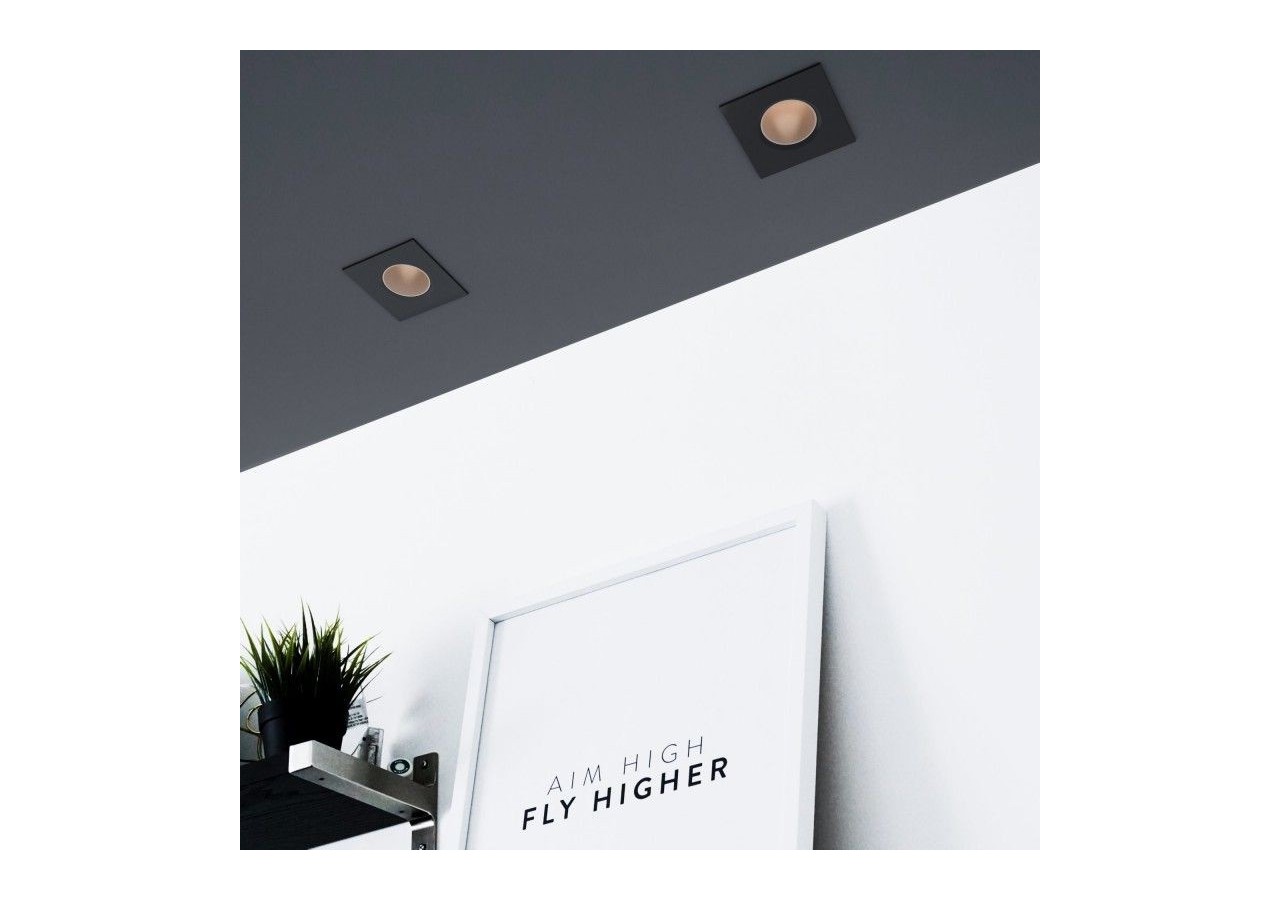 Collerette downlight carrée orientable GU10 / MR16-Faible indice UGR-Coupe diamètre 75 mm - B921-CN - Barcelona LED