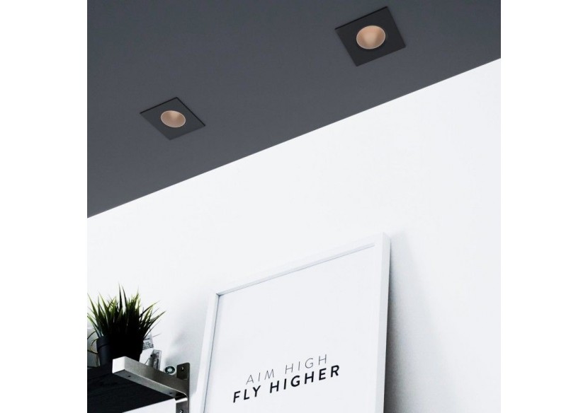 Collerette downlight carrée orientable GU10 / MR16-Faible indice UGR-Coupe diamètre 75 mm - B921-CN - Barcelona LED Collerette downlight carrée orientable GU10 / MR16-Faible indice UGR-Coupe diamètre 75 mm - B921-CN - Barcelona LED