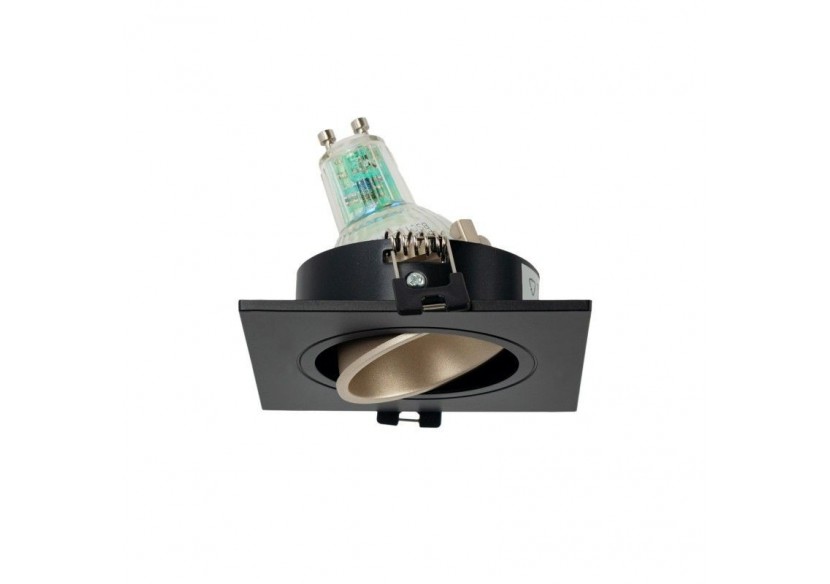 Collerette downlight carrée orientable GU10 / MR16-Faible indice UGR-Coupe diamètre 75 mm - B921-CN - Barcelona LED Collerette downlight carrée orientable GU10 / MR16-Faible indice UGR-Coupe diamètre 75 mm - B921-CN - Barcelona LED