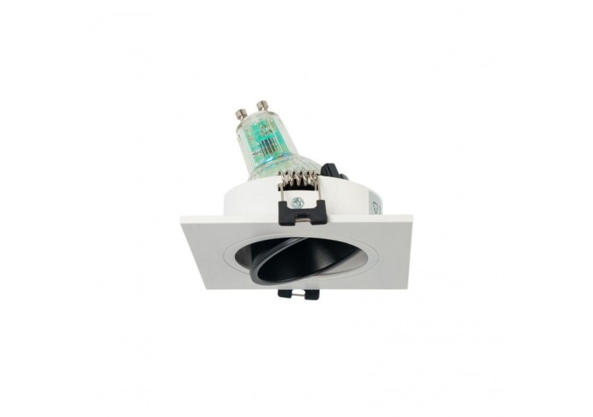 Collerette downlight carrée orientable GU10 / MR16-Faible indice UGR-Coupe diamètre 75 mm - B921-NB - Barcelona LED Collerette downlight carrée orientable GU10 / MR16-Faible indice UGR-Coupe diamètre 75 mm - B921-NB - Barcelona LED
