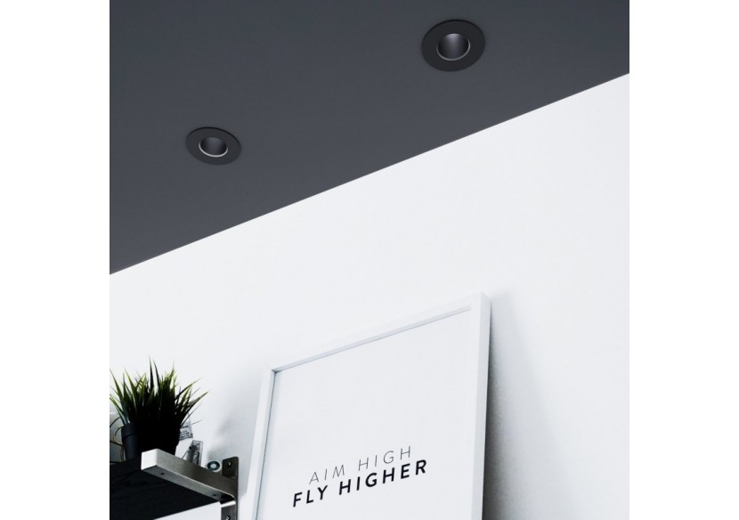 Collerette downlight ronde orientable GU10 / MR16-Faible UGR-Coupe diamètre 75 mm - B920-GN - Barcelona LED Collerette downlight ronde orientable GU10 / MR16-Faible UGR-Coupe diamètre 75 mm - B920-GN - Barcelona LED