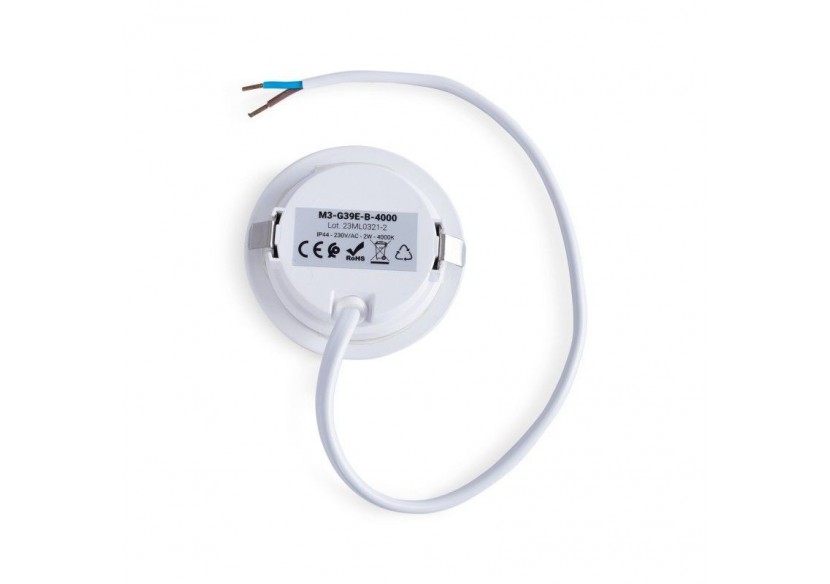 Spot LED encastré sous meuble 2W 220V AC-IP44 - M3-G39E-B-4000 - Barcelona LED Spot LED encastré sous meuble 2W 220V AC-IP44 - M3-G39E-B-4000 - Barcelona LED